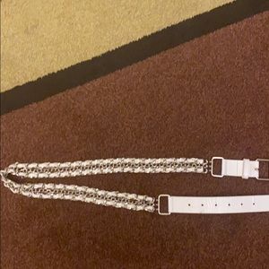 3/$20 - White silver belt heavy chain L